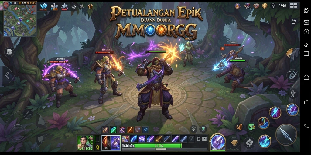 Screenshot yang menampilkan momen epik dalam gameplay MMORPG API66.