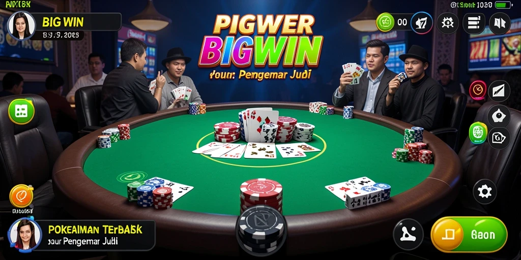 Tampilan gameplay Poker yang menarik dan mendebarkan di BIGWIN.