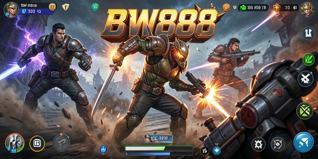 Tampilan aksi mendebarkan dalam gameplay BW888 yang intens.