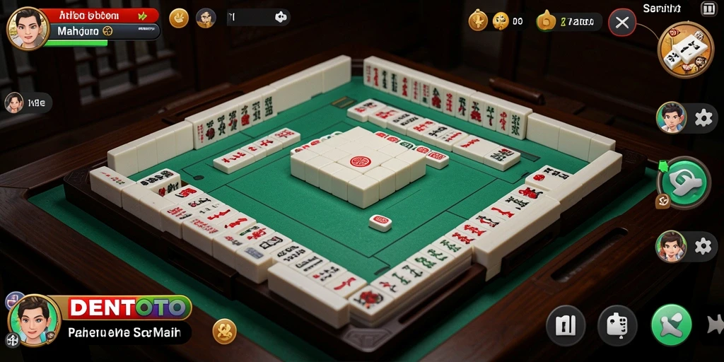 Tangkapan layar DENTOTO yang menunjukkan keseruan permainan Mahjong.
