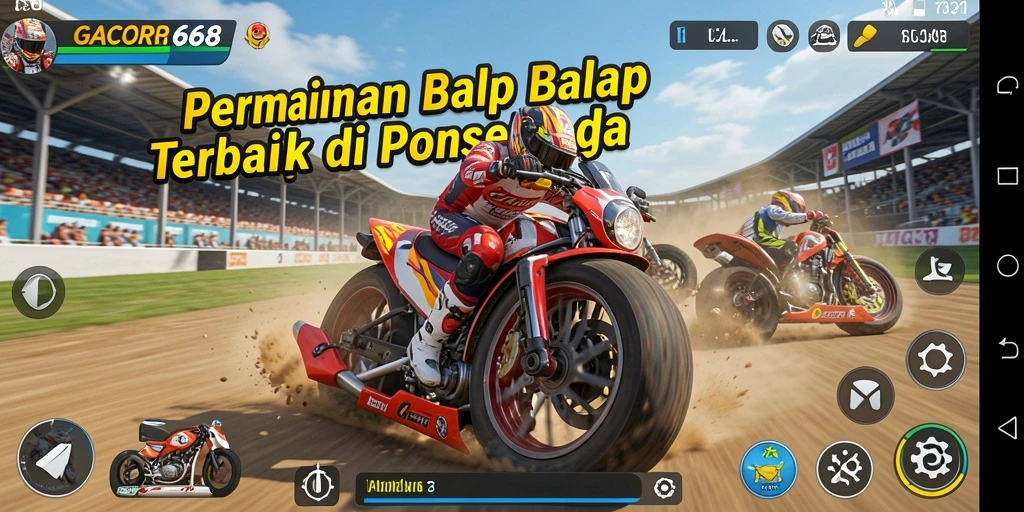 Tampilan screenshot gameplay balap GACOR668 yang mendebarkan.