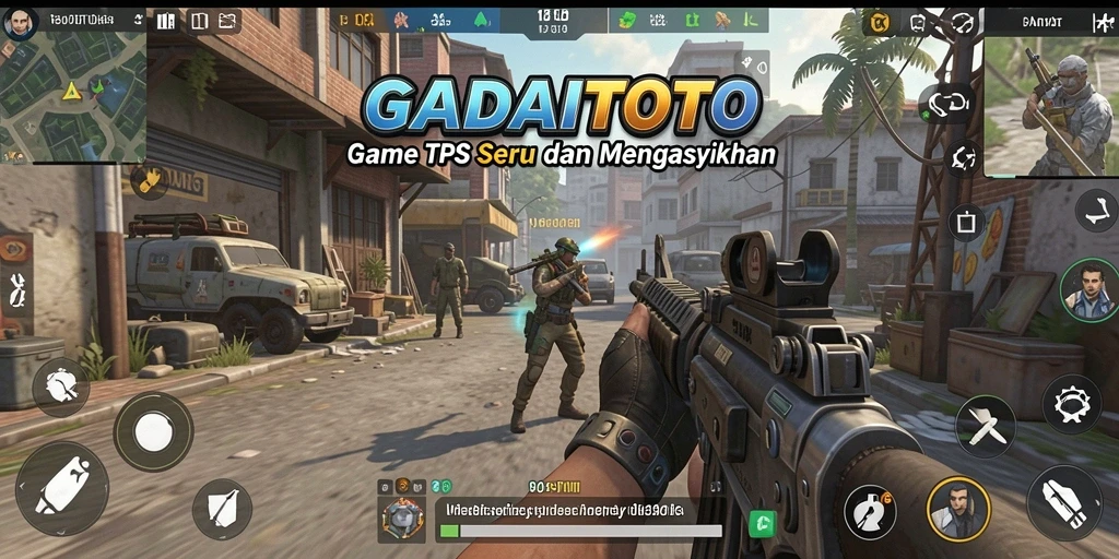 Screenshot GADAITOTO menampilkan aksi seru dalam gameplay TPS.