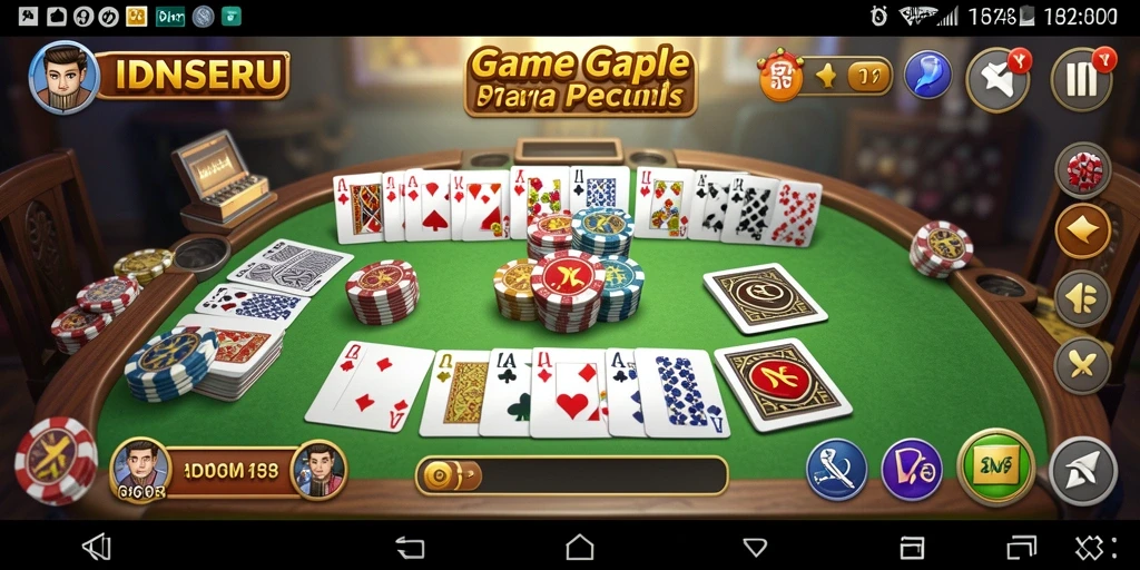 Gameplay seru dan interaktif dari IDNSERU yang menampilkan permainan Gaple.