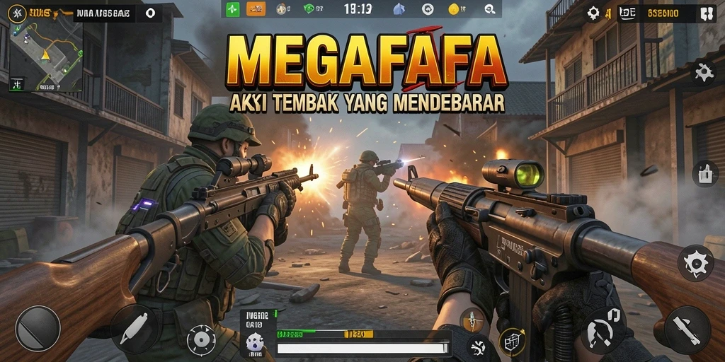 Screenshot gameplay MEGAFAFA menampilkan aksinya yang mendebarkan.
