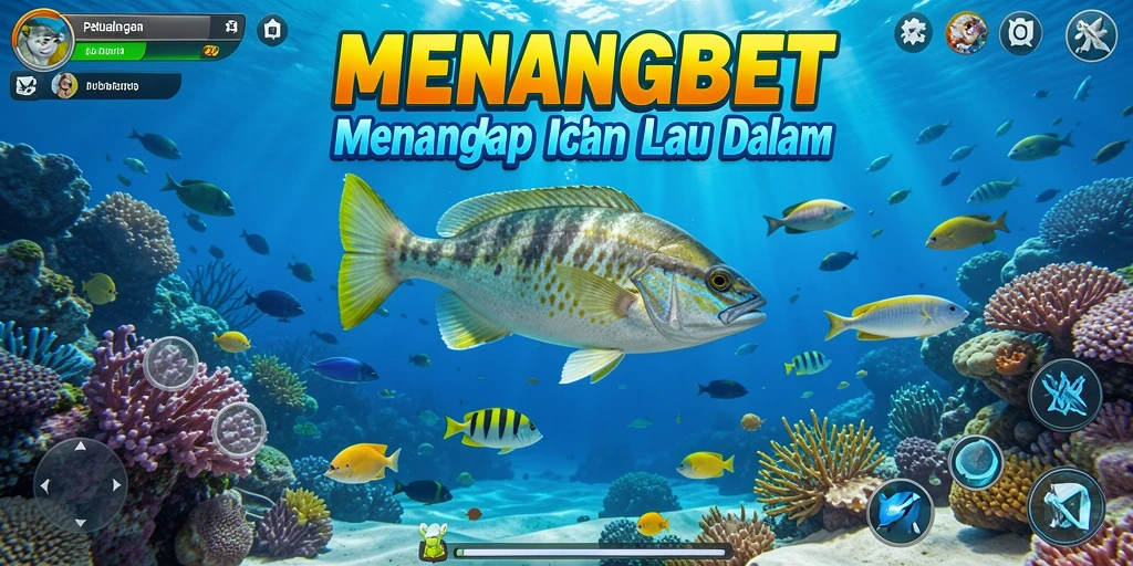 Tampilan gameplay MENANGBET yang menegangkan saat menangkap ikan besar.