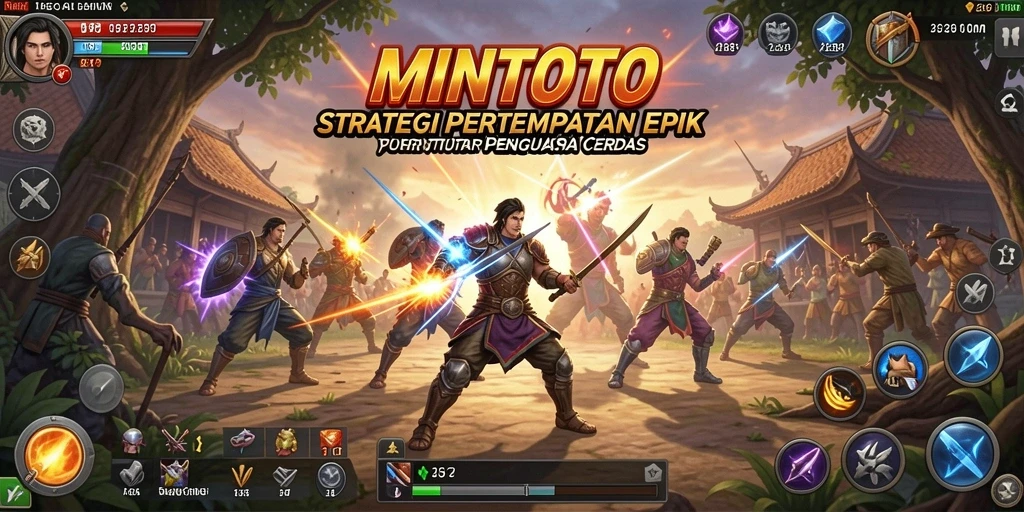 Tampilan gameplay MINTOTO menunjukkan pertempuran strategi yang mendebarkan.