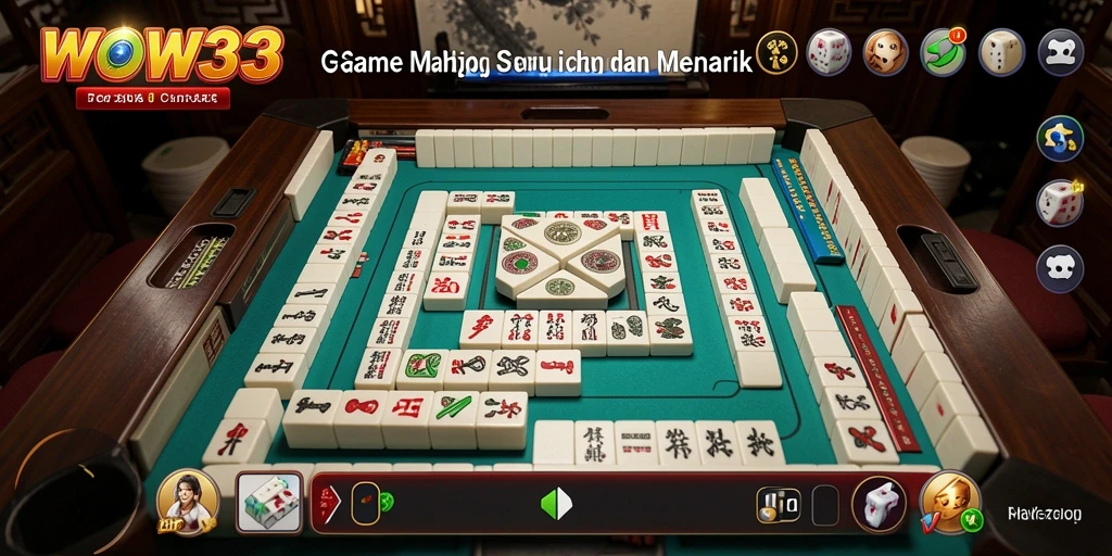 Screenshot gameplay <strong>WOW33</strong> menampilkan papan Mahjong yang menarik.